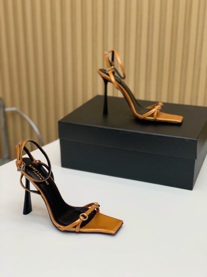 Ysl all-match square toe high heel sandals - Image 7