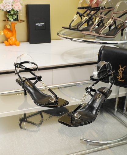YSL black classic high-heeled sandals - Image 7