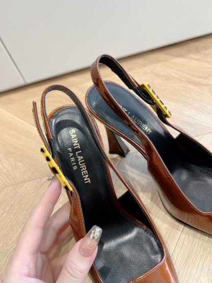 Ysl metallic studded chain high heels - Image 7