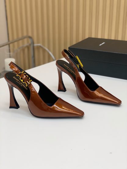 Ysl shiny high-heeled backless single shoes high heels - Image 7