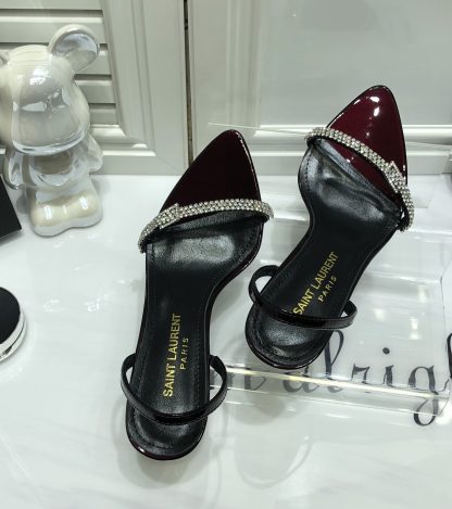 Ysl luxury metallic high-heeled sandals - Image 6