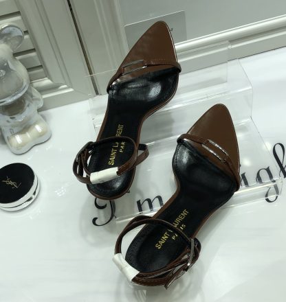 Ysl luxury metal heel sandals elegant high heels - Image 6