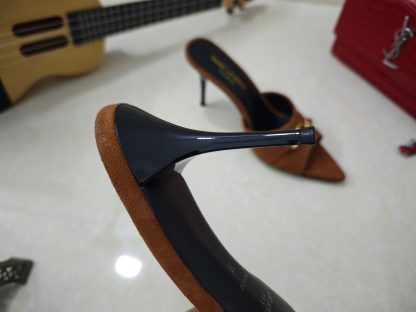 Ysl stiletto high-heeled sandals with Ysl logo - Image 6
