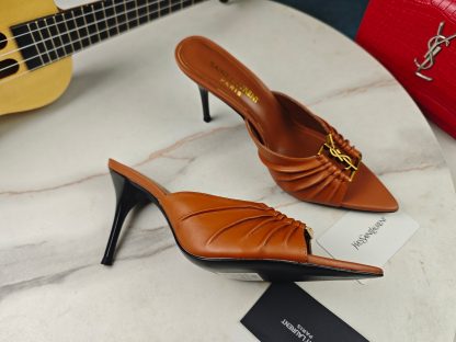 Ysl brown stiletto high-heeled sandals - Image 6