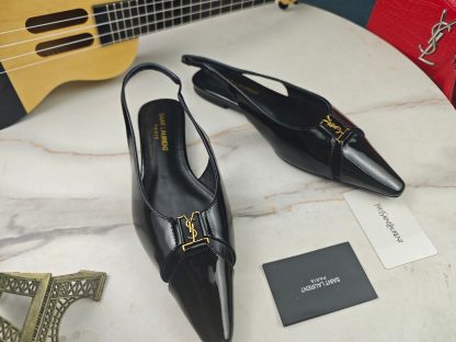 Ysl patent leather shiny flat heel ysl sandals - Image 6