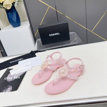 Chanel Spring-Summer Dance Shoes Collection New Retro Pink Sandals - Image 7