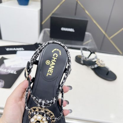 Chanel Spring and Summer Dance Shoes Series New Retro Style Black and White Sandals - Image 7