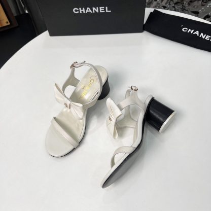 Chanel Early Spring Dance Shoes Series White Delicate Sandals Heel Height 6cm - Image 7