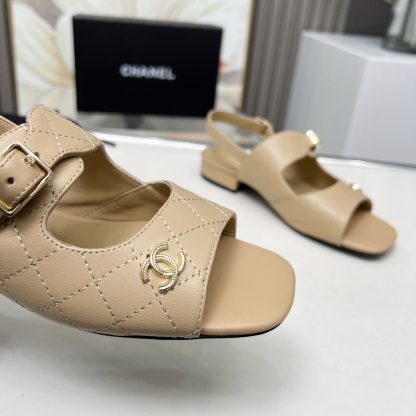 Chanel Spring/Summer Dancing Shoes Collection Apricot Slim Sandals Heel Height 5cm - Image 7