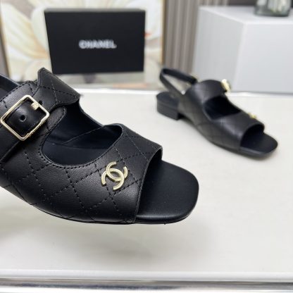Chanel Spring/Summer Dance Shoes Collection Black Slim Sandals Heel Height 5cm - Image 7