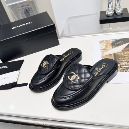 Chanel autumn and winter new goddess elegant temperament black half-slippers - Image 7
