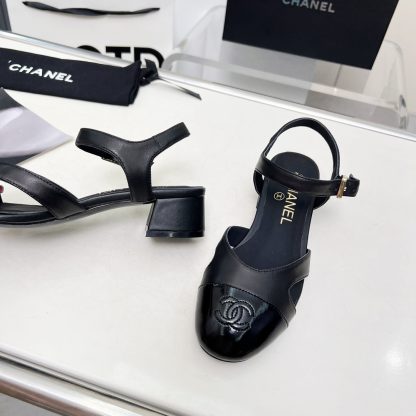Chanel Early Spring Dance Shoes Series New European and American Style Black Sandals Heel Height 3.5cm - Image 7