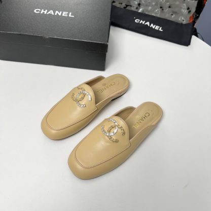 Chanel apricot early spring dance shoes series new retro feeling half slippers - Image 7