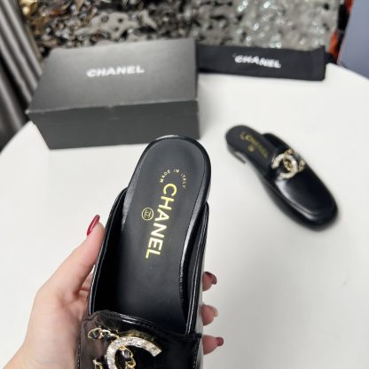 Chanel black matte early spring dance shoes series new retro feeling half slippers - Image 7