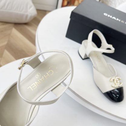 Chanel Spring and Summer Dance Shoes Series New Products White with Pearl Sandals - Image 7