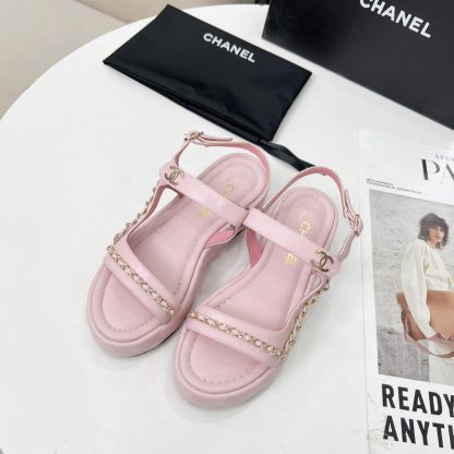 Chanel Spring and Summer Pink Dancing Shoes Series New European and American Catwalk Sandals - Image 7