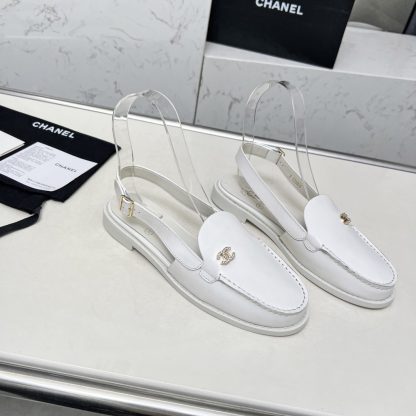 Chanel Spring and Summer Dance Shoes Series New White Round Toe Sandals Heel Height 2.5cm - Image 7