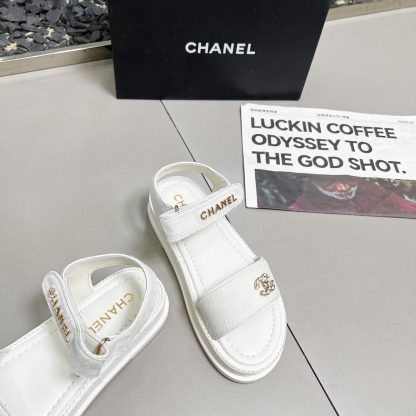 Chanel Early Spring Sandals Series White Retro Sandals Thickness 3cm - Image 7