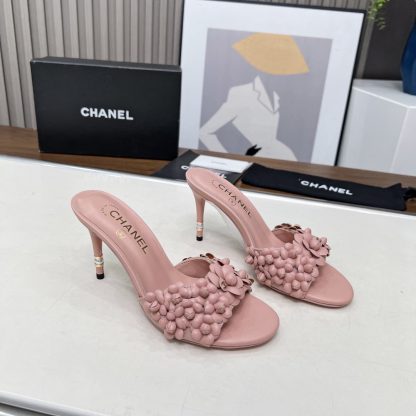 Chanel Spring and Summer Pink Dancing Shoes Series New Custom Flower Sandals Heel Height 8.5cm - Image 7