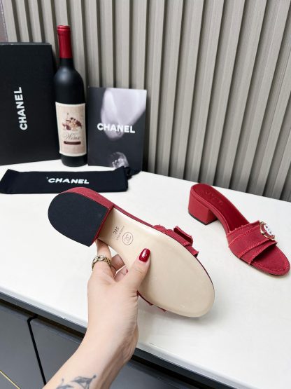 Chanel red elegant lady temperament sandals - Image 7