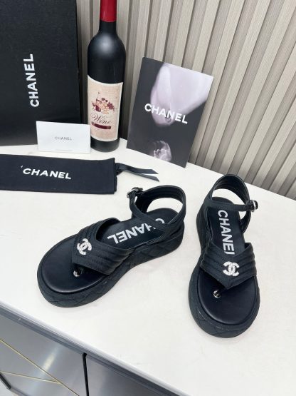 Chanel black early autumn versatile soft and comfortable sandals - Image 7