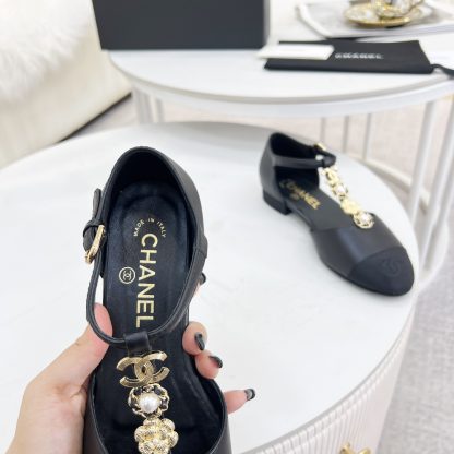 Chanel Spring and Summer Black Dancing Shoes Series Small Round Toe Matte Sandals - Image 7