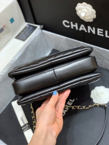 Chanel Black CC Large V Check Chain Bag - Image 7