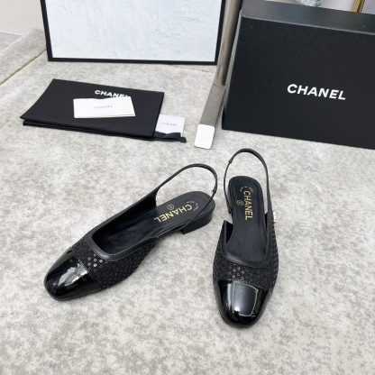 Chanel Spring and Summer Dancing Shoes Series New Products Cashmere Leather Sequin Black Retro Feeling Sandals - Image 7