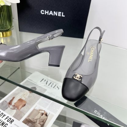 Chanel Spring/Summer Dance Shoes Collection Grey Small Round Head New Sandals Heel Height 6cm - Image 7