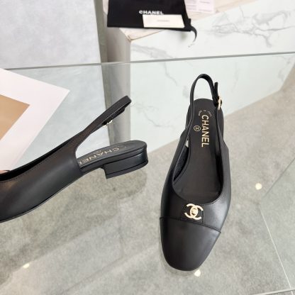 Chanel's new black matte early spring dance shoes series: lovely small round head slim sandals - Image 7