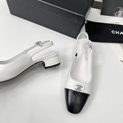 Chanel Early Spring Dance Shoes Series New Small Round Head White Retro Feeling Sandals - Image 7