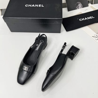 Chanel Early Spring Dance Shoes Series New Small Round Head Black Retro Feeling Sandals - Image 7