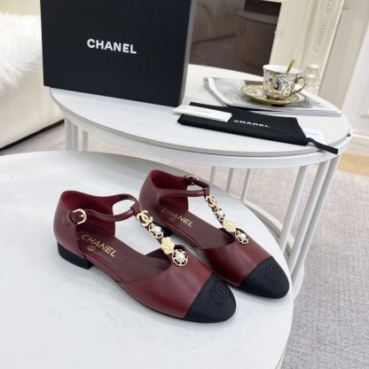 Chanel Spring and Summer Dance Shoes Series New Small Round Toe Slim Red Sandals Heel Height 2cm - Image 7