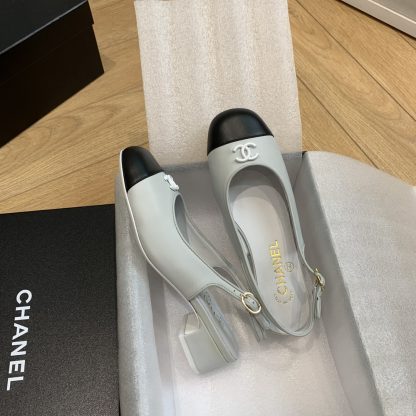 Chanel gray spring and summer dancing shoes series new small round head slim retro sandals - Image 7