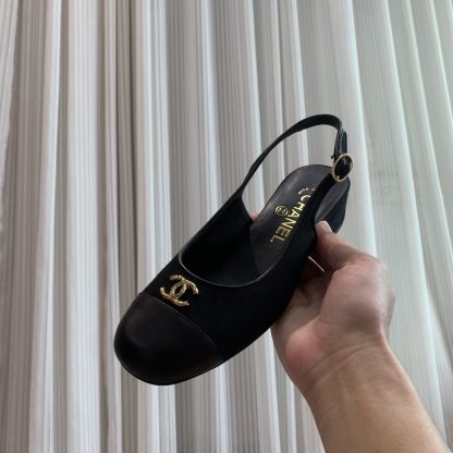 Chanel black spring and summer dancing shoes series new small round head slim retro sandals - Image 7