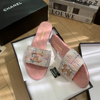 Chanel spring and summer new pink goddess elegant and durable flat sandals - Image 7