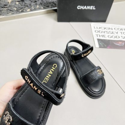 Chanel Black Early Spring Dance Shoes Series Sandals Thickness 3cm - Image 7