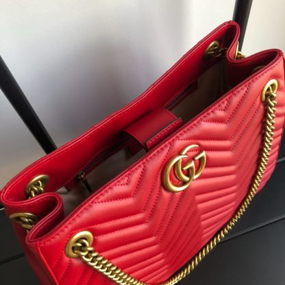Gucci Marmonf wave pattern red chain shoulder bag - Image 7