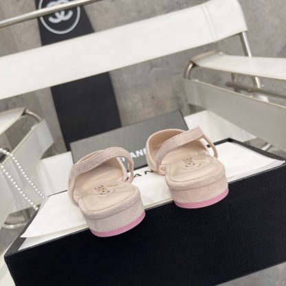 Chanel Fashion Classic Mixed Lambskin Light Pink Flat Sandals - Image 7