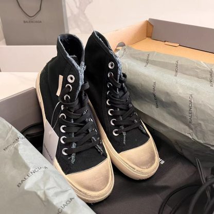 Balenciaga black high-top casual canvas shoes - Image 7