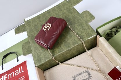 Gucci Marmont Leather Mini Chain Bag - Image 7