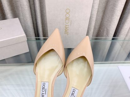 Jimmy Choo patent leather crystal chain flat shoes - Image 7