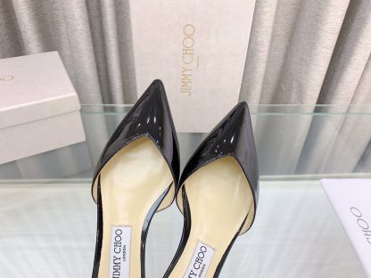 Jimmy Choo patent leather crystal chain flats - Image 7