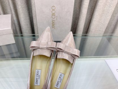 Jimmy Choo stylish and elegant glitter flat shoes - Image 7