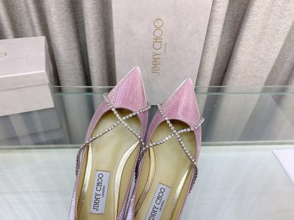 Jimmy Choo stylish and elegant glitter flat shoes - Image 7