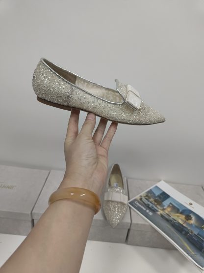 Jimmy Choo Fashion Net Bow Flat Shoes - Image 7