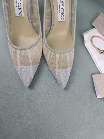 Jimmy Choo white mesh high heels - Image 7