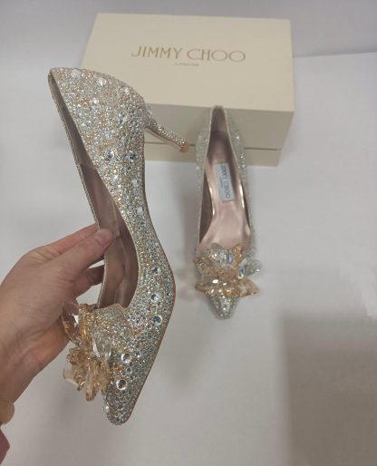Jimmy Choo gold crystal high heels - Image 7