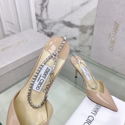 Jimmy Choo patent leather crystal chain pumps - Image 6