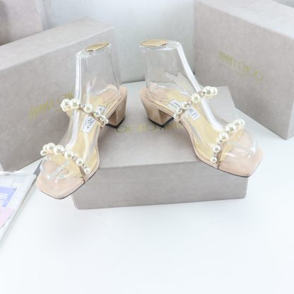 Jimmy Choo Fashion Pearl Sandals High Heels - Image 7